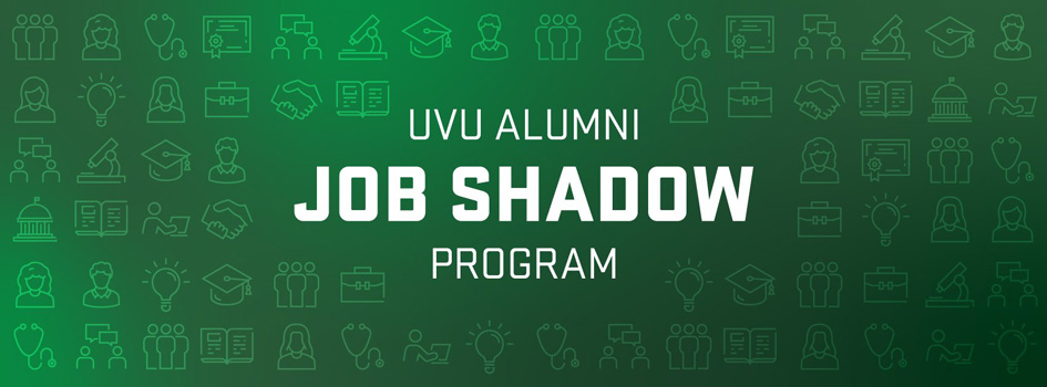 UVU Alumni Job Shadow Program | rows of icon images representing various jobs
