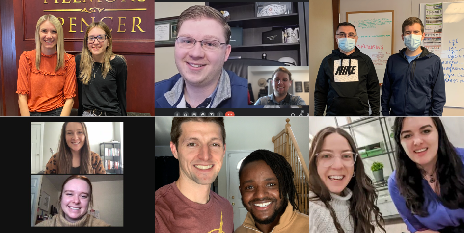 Six images of UVU alumni and students at job shadow