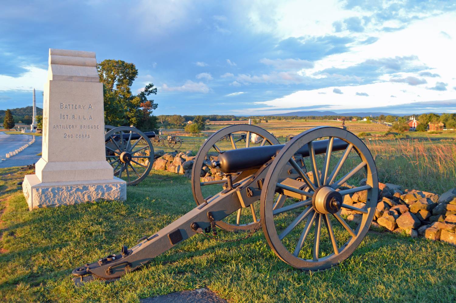 Guns from Battery A overlook Gettysburg, one destination of the MACGCL domestic study trip.