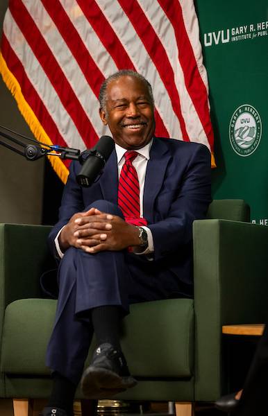 Ben Carson podcast Ben Carson smiling at Herbert Institute event