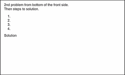 Second problem from bottom of front side. Write the steps needed to solve the problem. Then write the Solution.