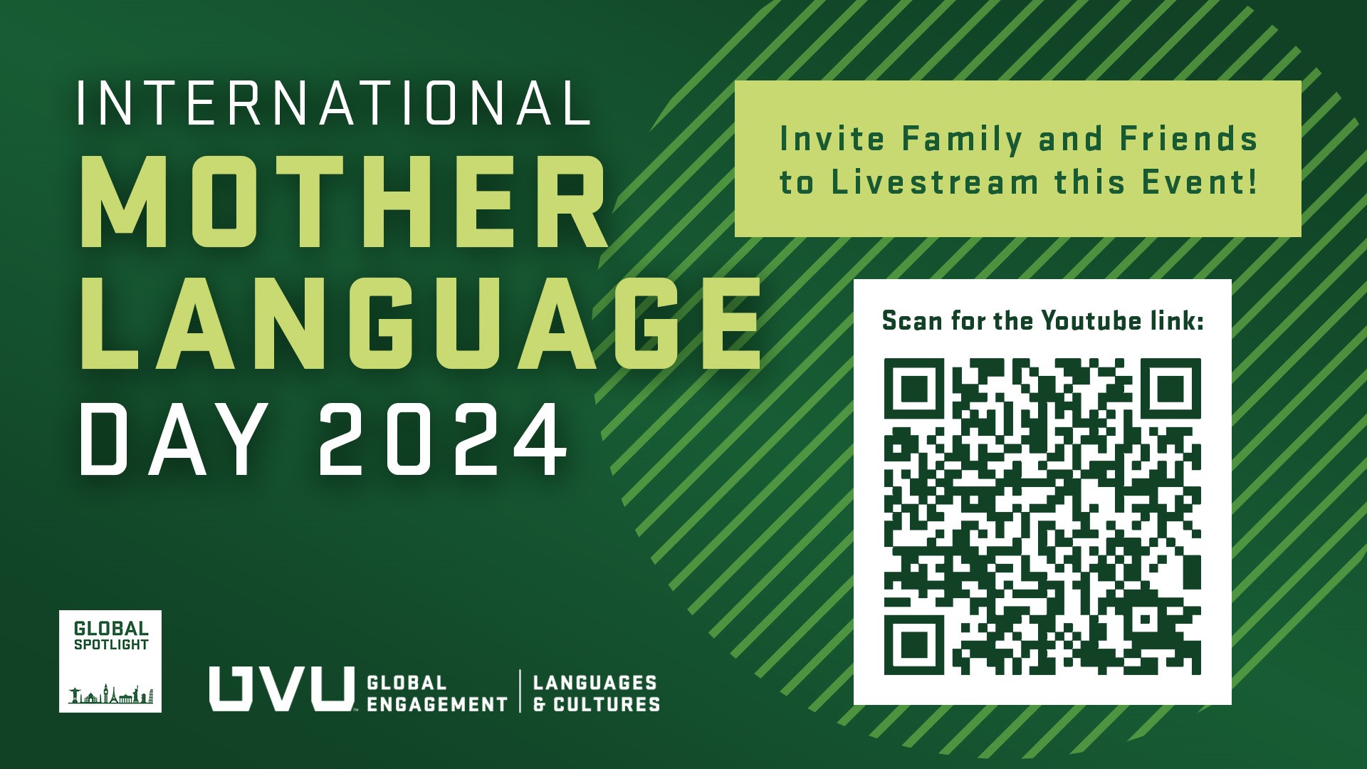 QR code for international mother language day event livestreaming.