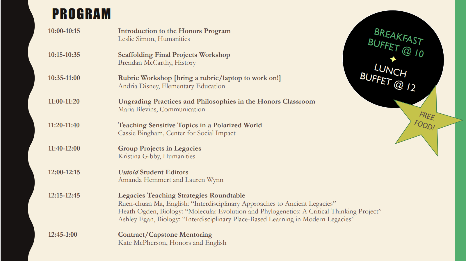 Honors Faculty Summit Program