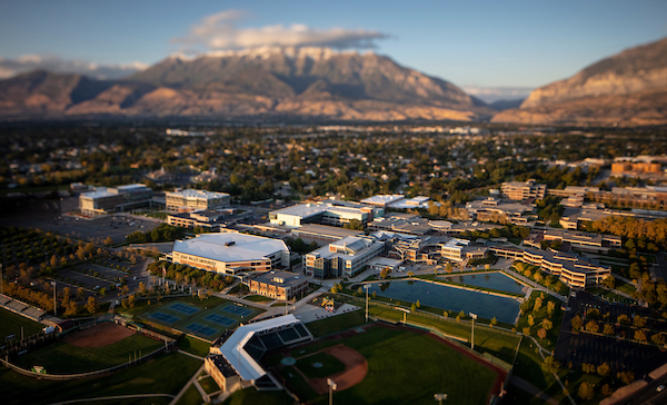 Aerial view of UVU's beautiful campus
