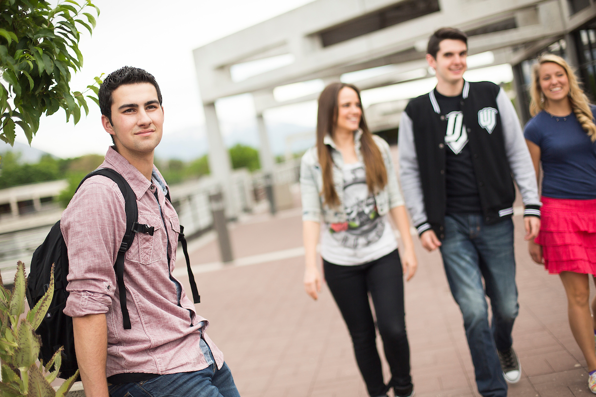 Image of students on UVU campus