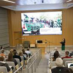 students in a conference room