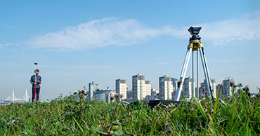 surveyor in a field