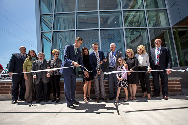 Image of a ribbon cutting event