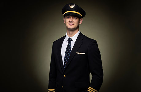man in a pilot uniform
