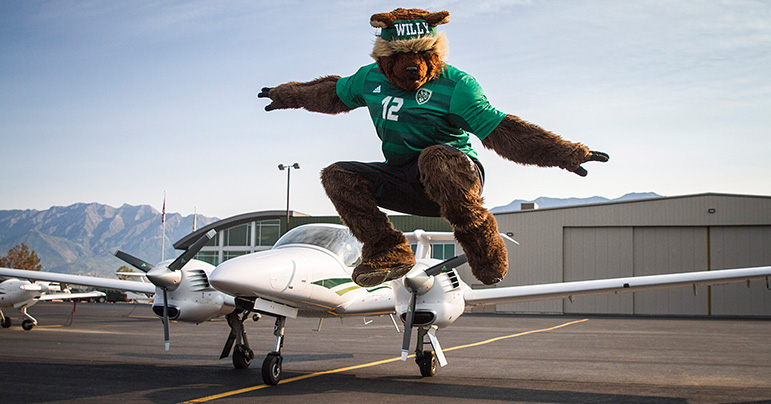 Willy the wolverine and an airplane