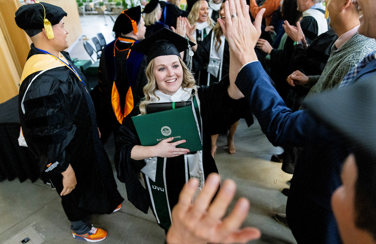 MFT Student giving high-five