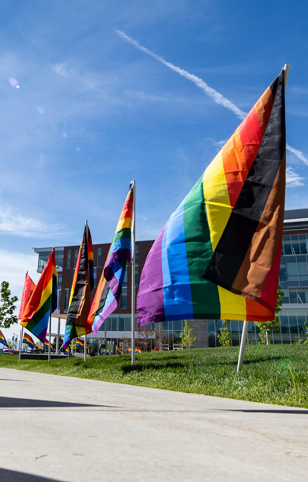 Rainbow flags at UVU