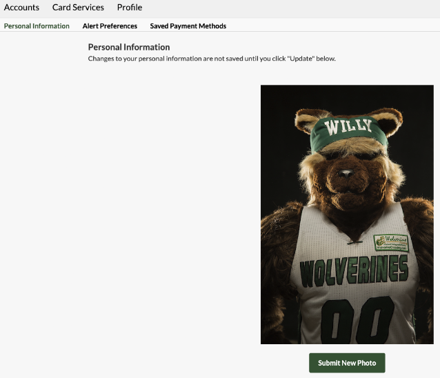 eAccounts Profile page