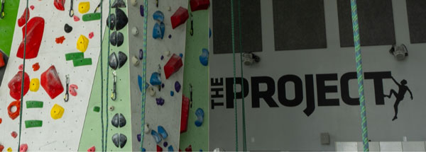 UVU's indoor climbing wall at the OAC