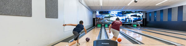 Students bowling at the SLWC
