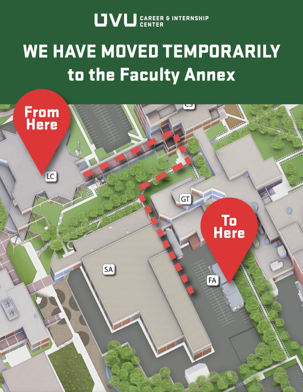 campus temporary moving location
