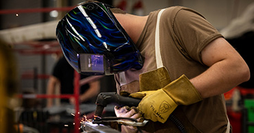 student welding