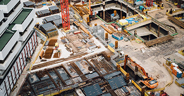 aerial view of a construction site