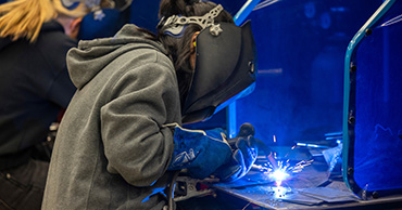 student welding