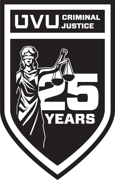 Criminal Justice at UVU 25 Years Crest