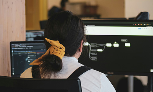 woman using a computer