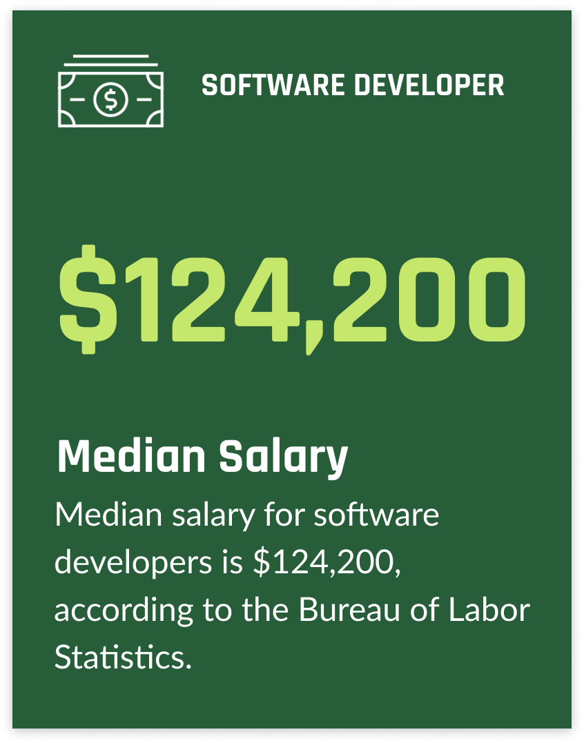 $124,200 median salary for software developers