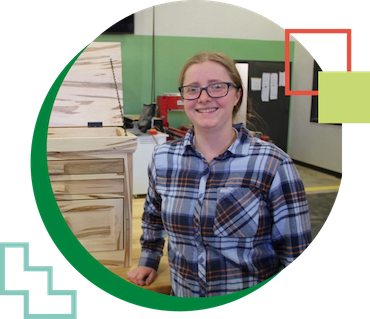 woman in a woodworking shop