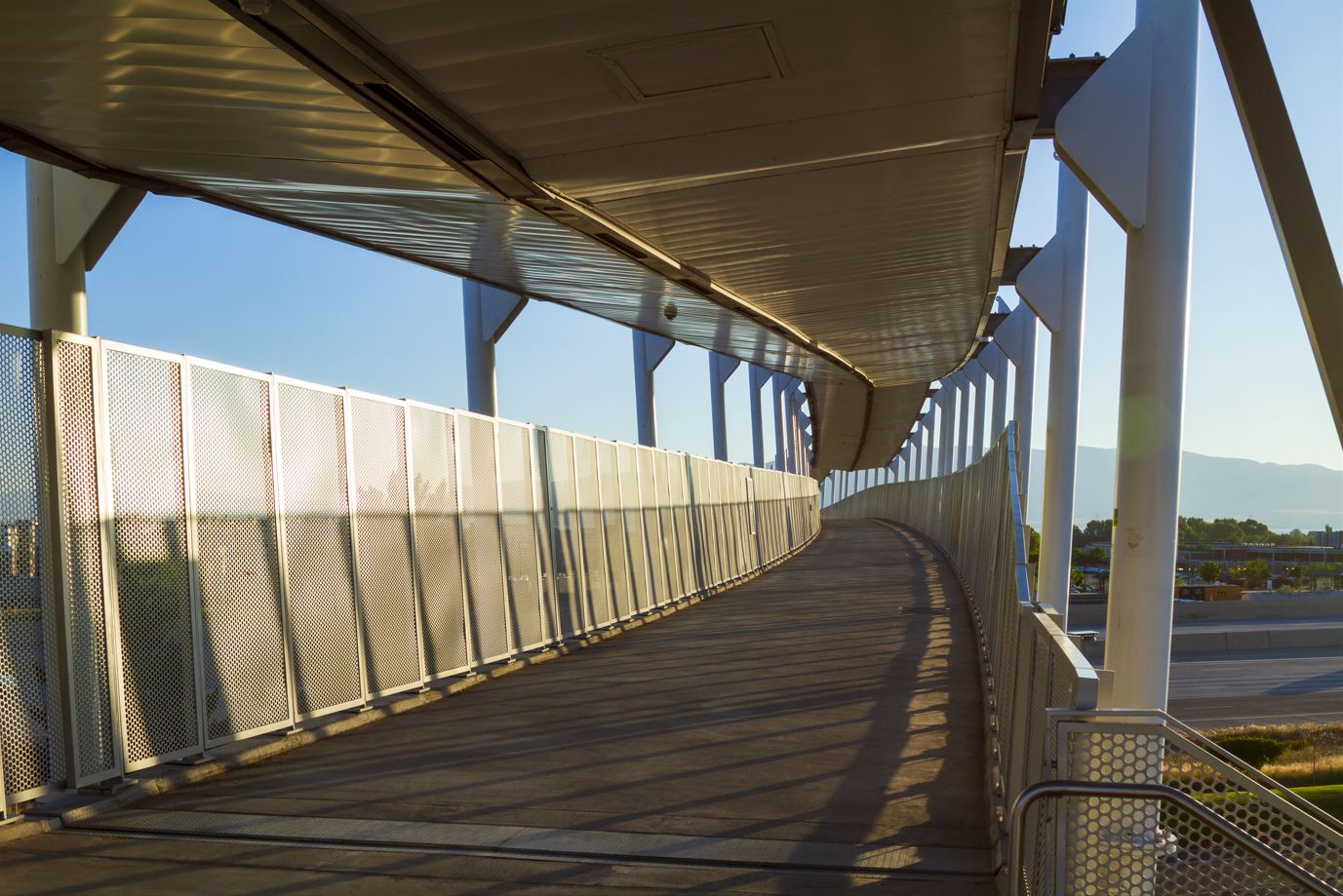 a bridge over a busy road