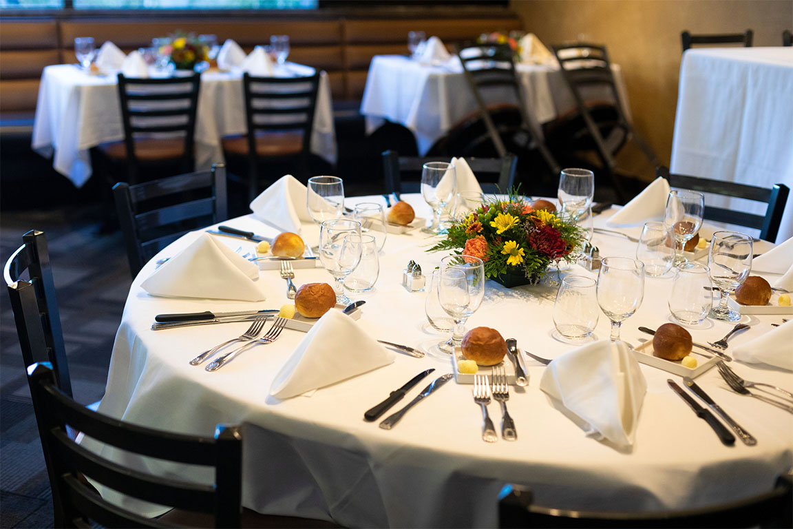 table setting in a restaurant