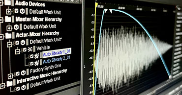close up of windows in an audio editing software