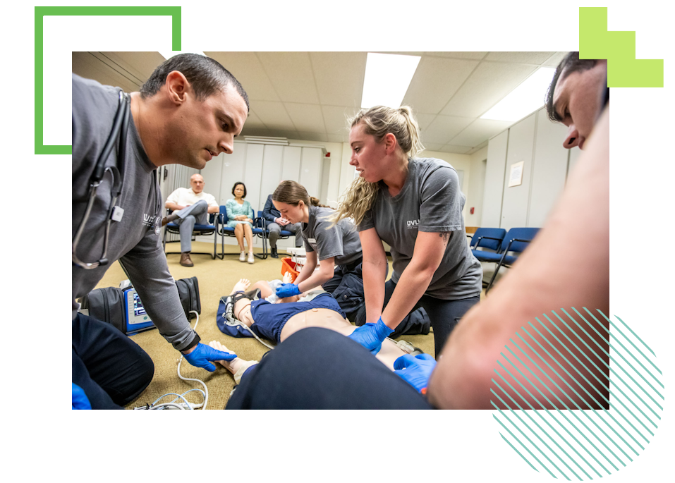 Emergecny Services students working on a person