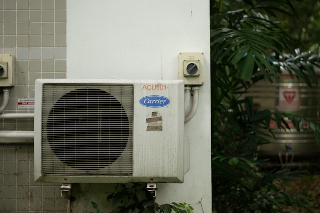 AC unit attached to building