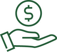 hand collecting money icon