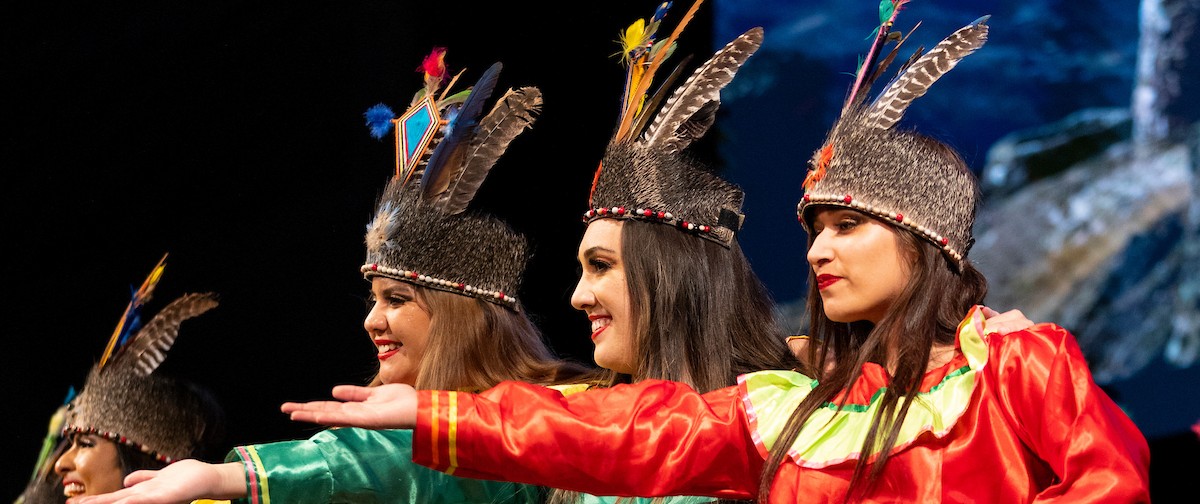 students participating in an intercultural event