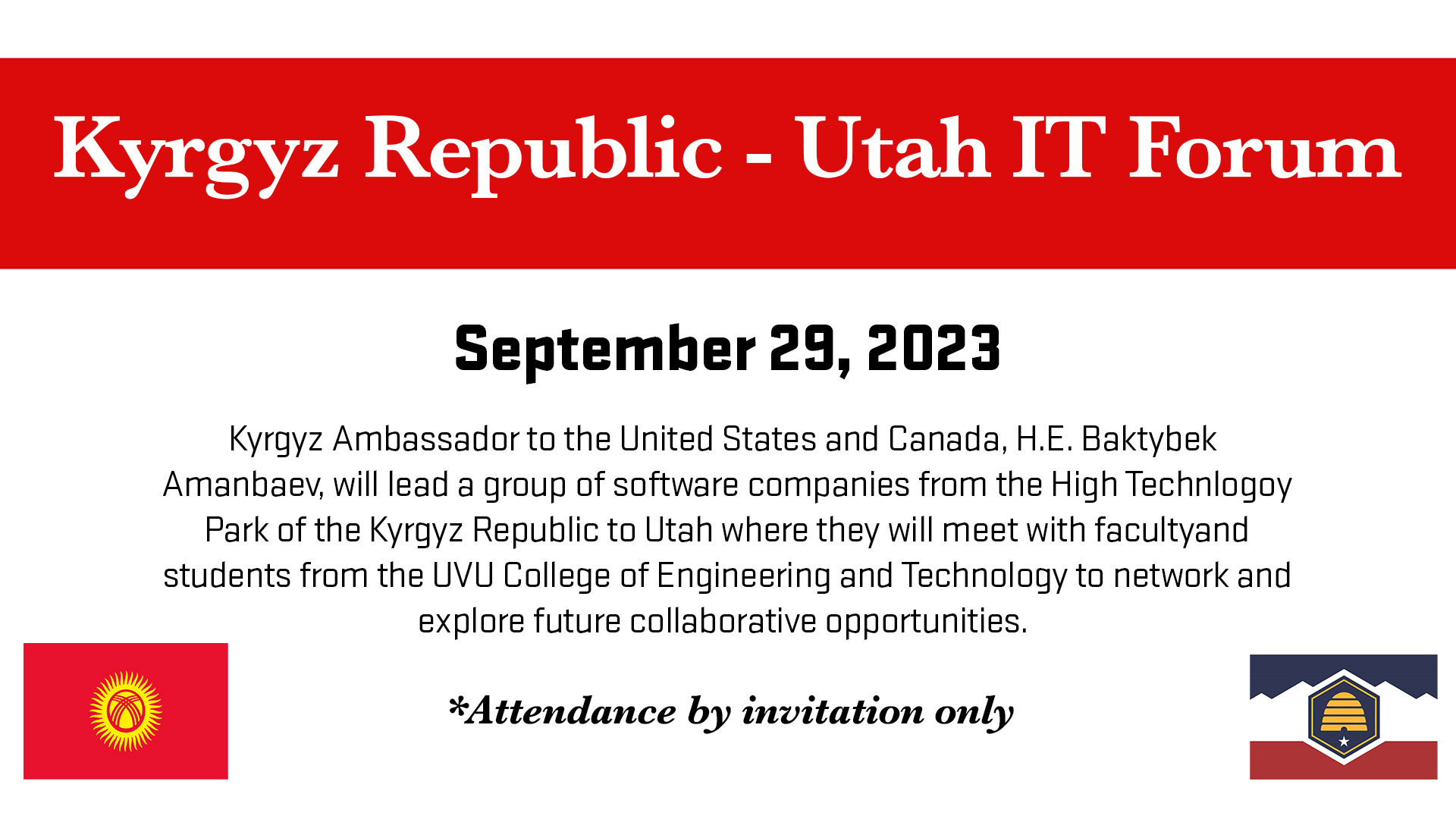 Kyrgys Republic-Utah IT Forum with  Ambassador Baktybek Amanbaev