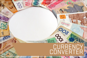 Currency Converter. Image of different currency in a circle