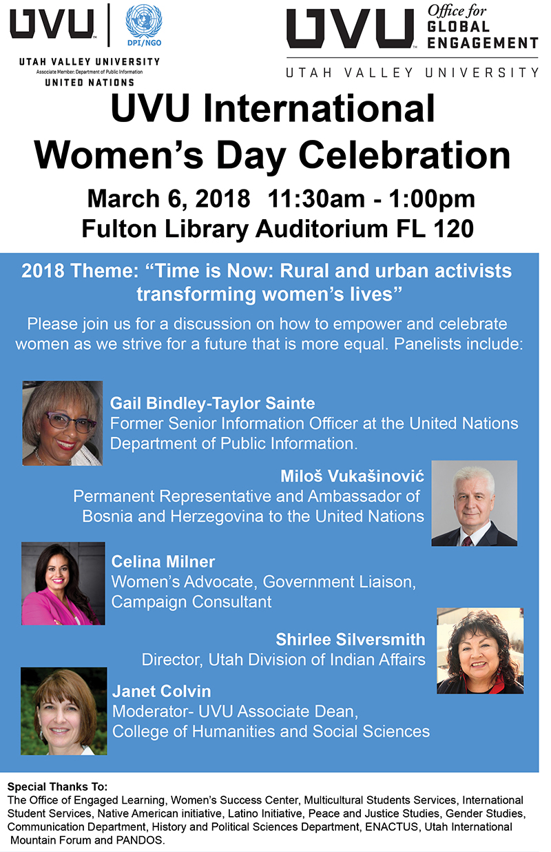 UVU International Women's Day | The Office for Global Engagement | Utah  Valley University