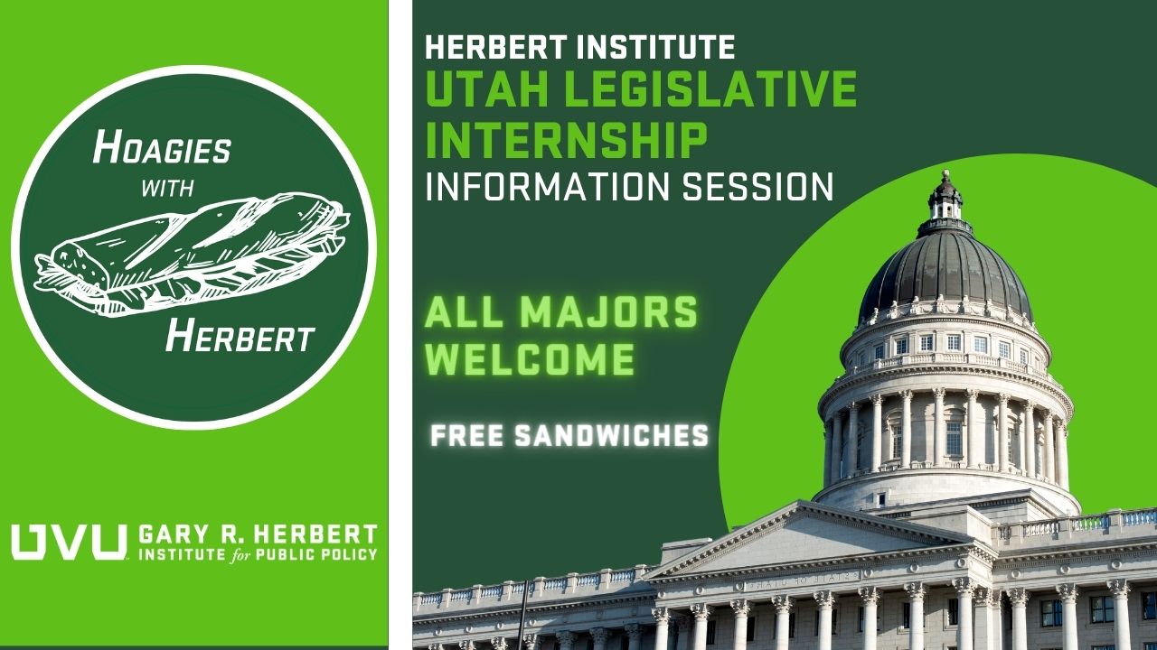 Flyer for the Utah Legislative Internship Info Session