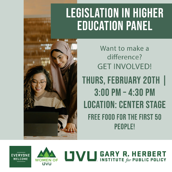 Graphic for Legislation in Higher Education Panel