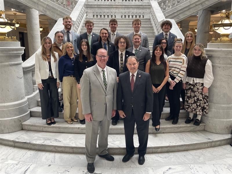 2025 Cohort of UVU Legislative Interns at the Capitol Building