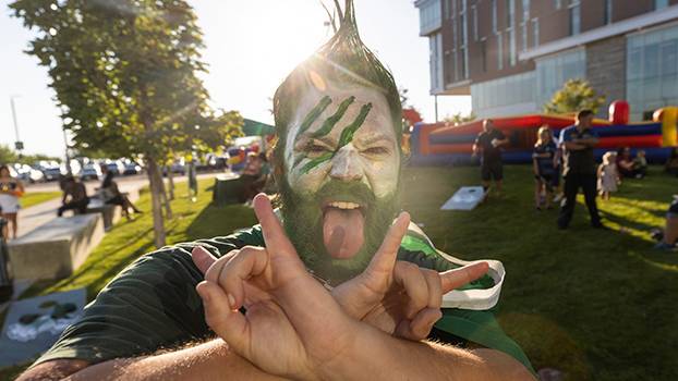 uvu student with face paint