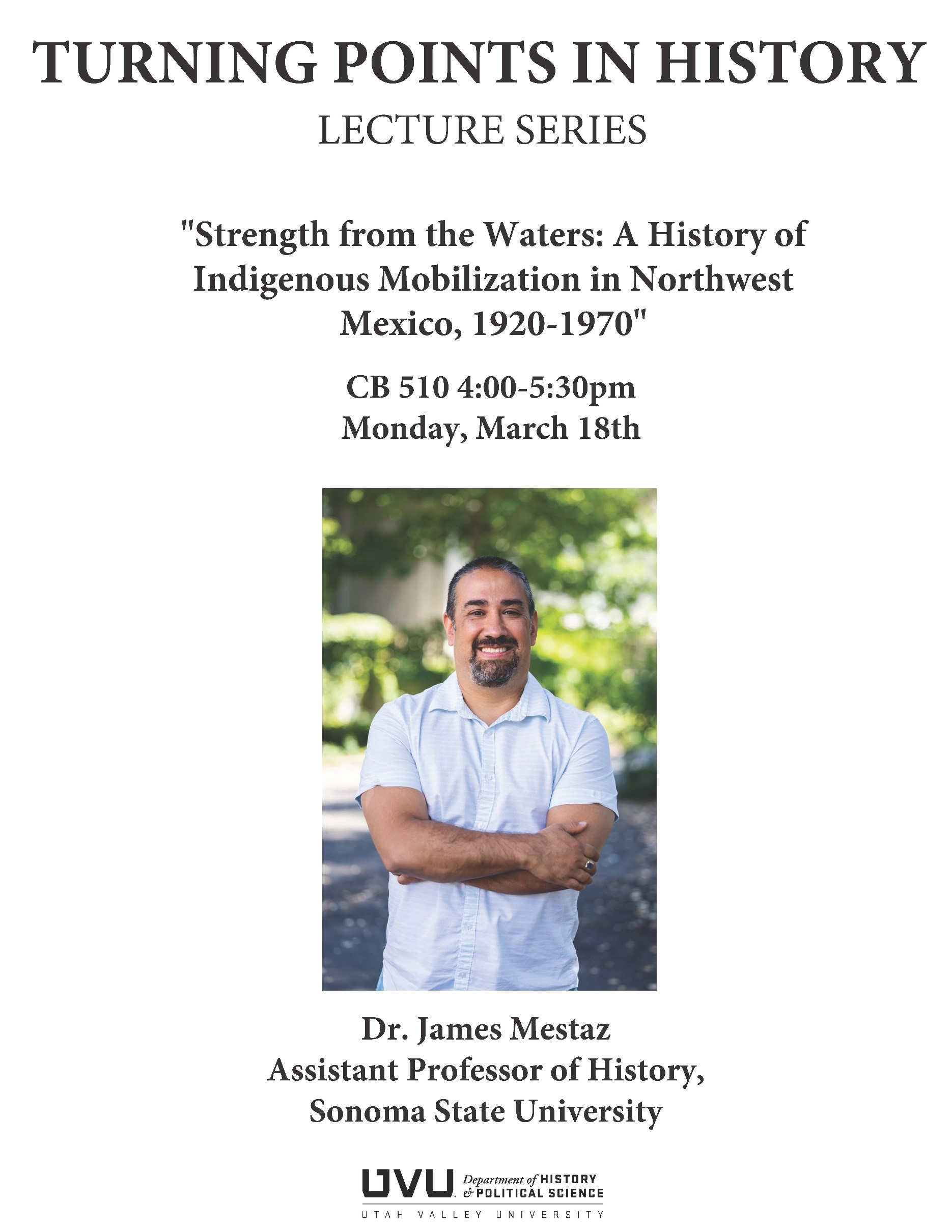 Poster for James Mestaz lecture