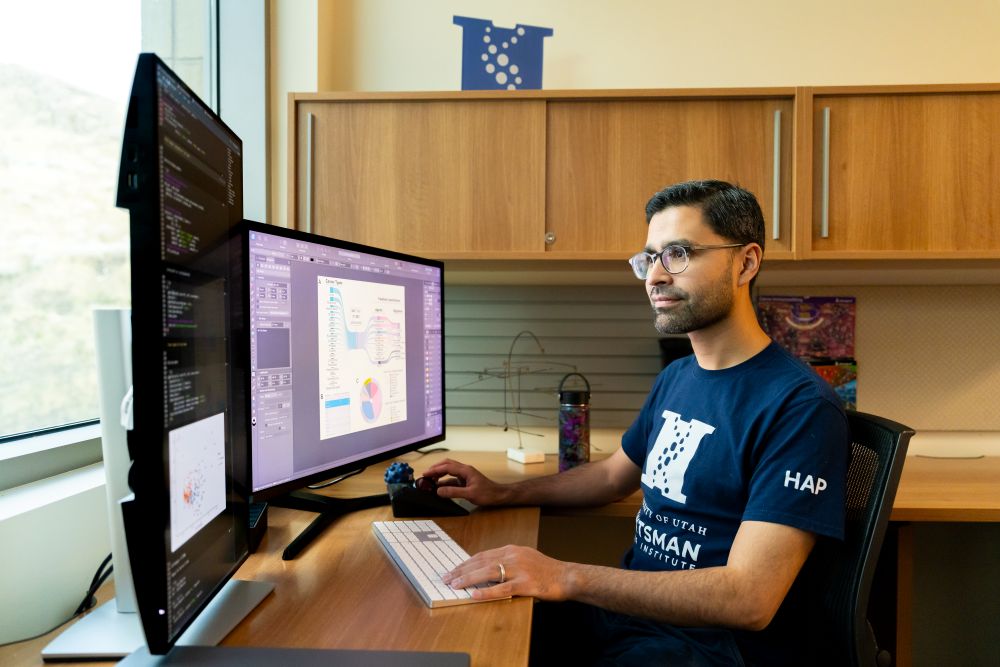 student intern working at a desk