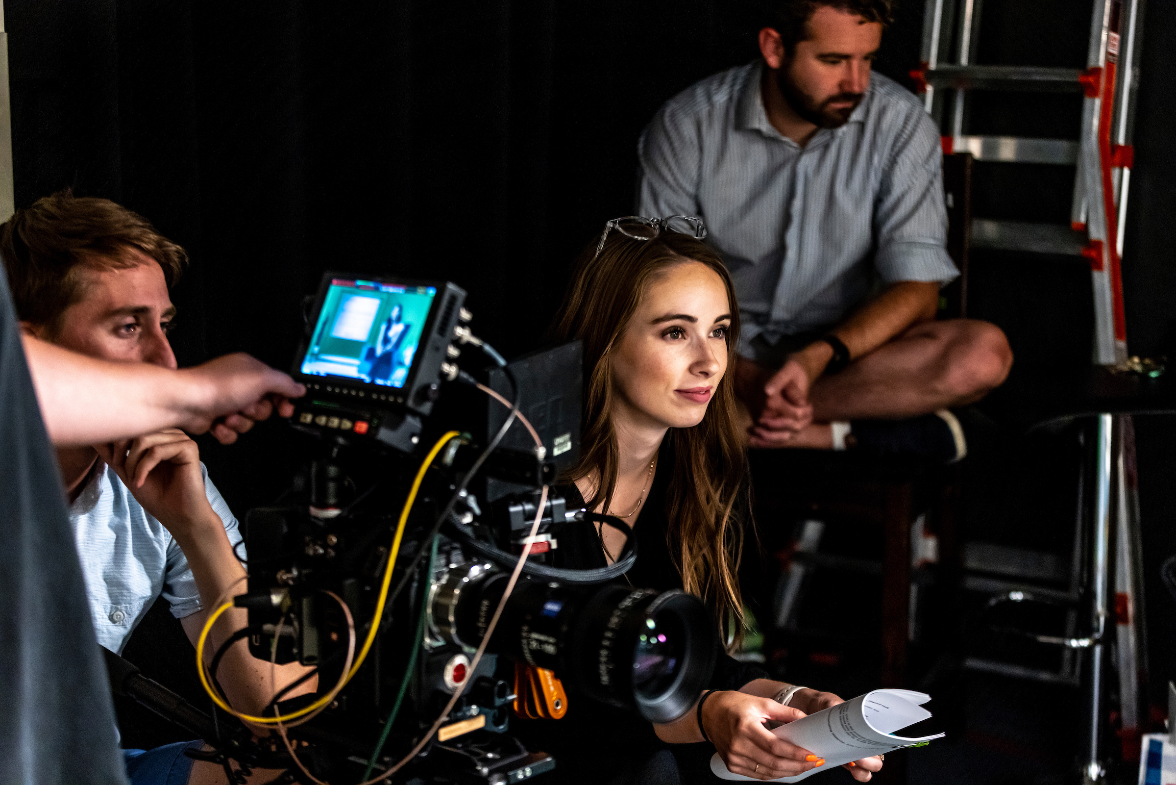 Studios surrounded by film equipment