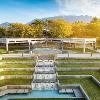 Exterior of UVU courtyard with fountain.