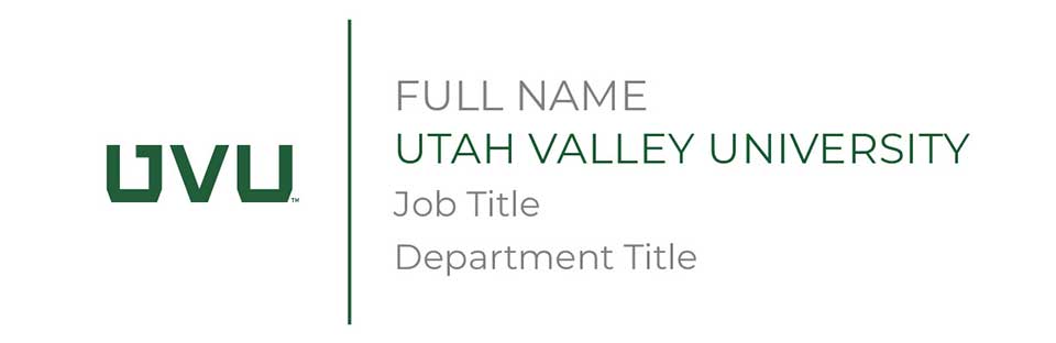 Email signature example with monogram logo.