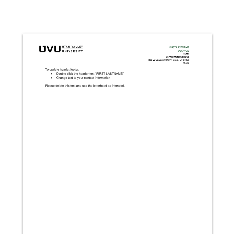 Digital letterhead example Digital letterhead example