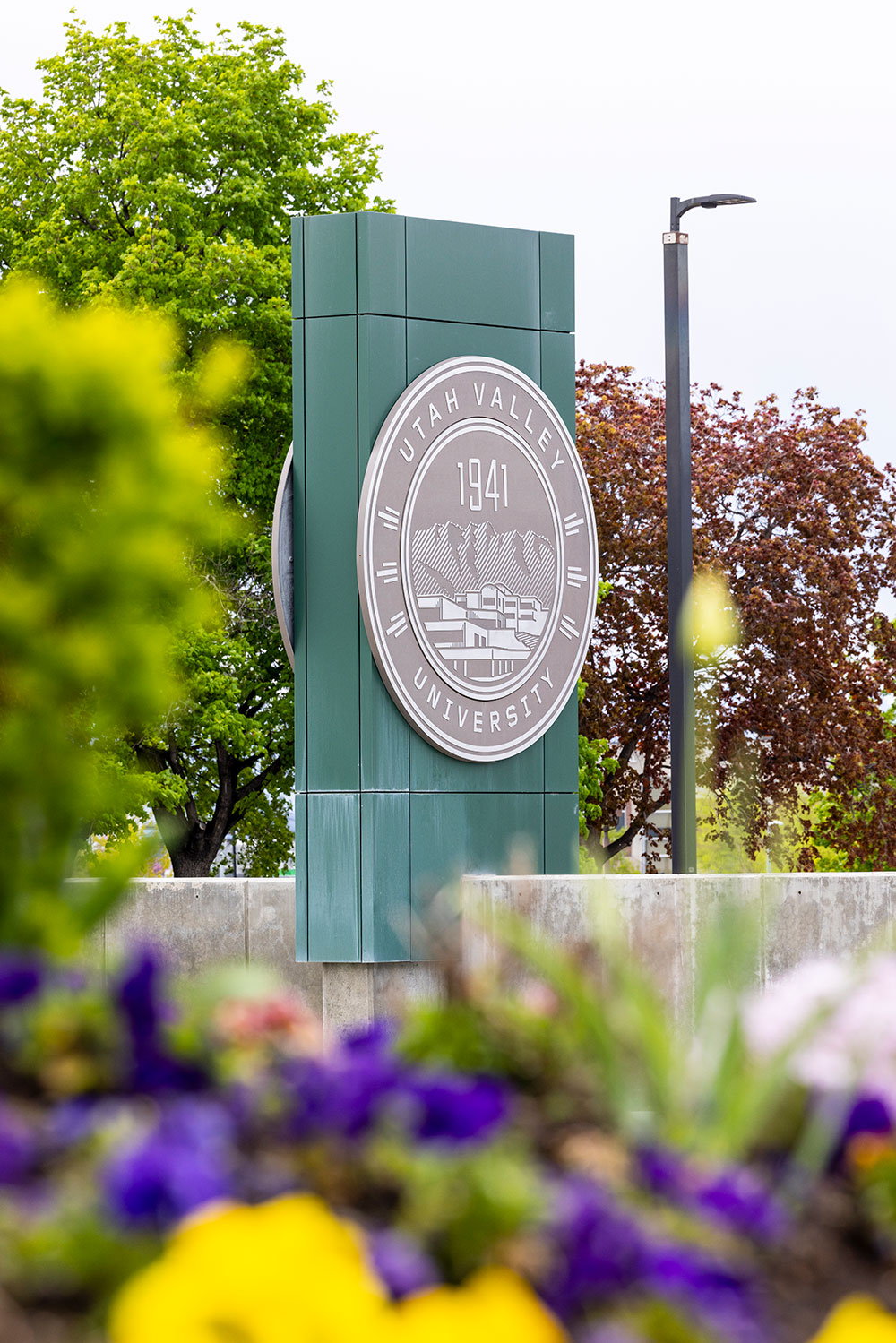 Image of the outside of UVU showing UVU signage