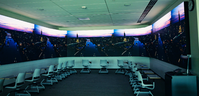 LED wall photo picture of an LED Video Wall on campus