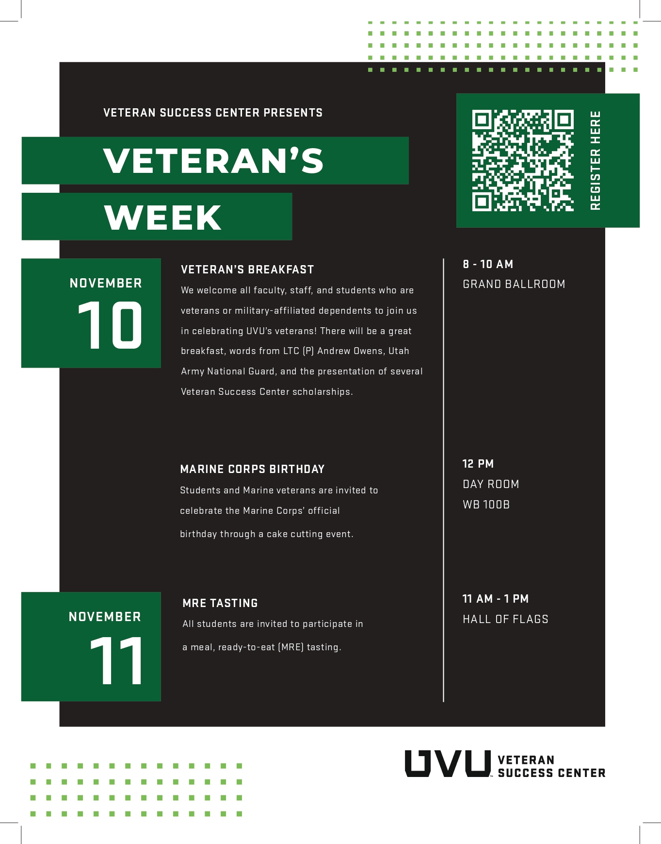 Veteran's Day activites being held on Nov. 10 and Nov. 11